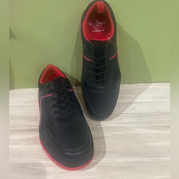 Barabas shoes Men's Black and Red Sneakers Casual - Picture 1 of 5